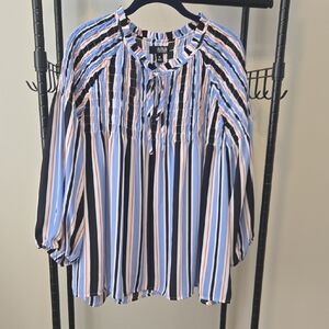 a.n.a Women's Multicolor Striped Blouse XL